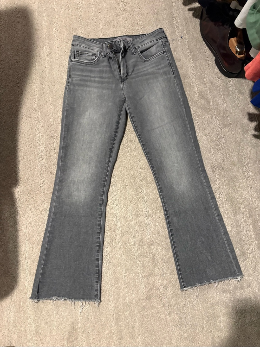 Joe's Jeans Gray Cropped Flare with Raw Hem